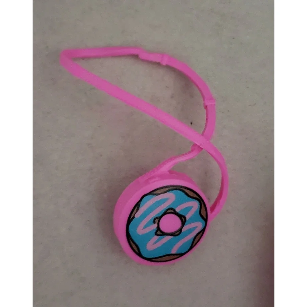 BARBIE DOLL PINK LONG STRAP DONUT PURSE CANDY BAG LOLLIPOP WRISTLET ACCESSORIES